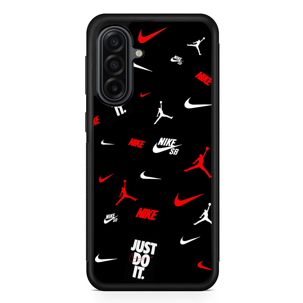 Nike Collage Emblem Jordan Samsung Galaxy A17 Case | Durable Rubber Samsung Galaxy A17 Phone Case