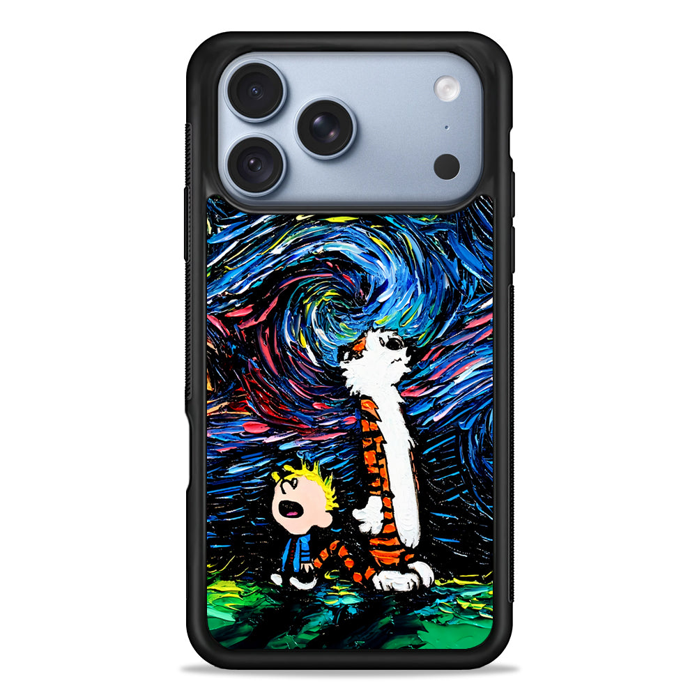 Calvin and Hobbes Starry Night iPhone 18 Pro Case - iPhone 18 Pro Silicone Case