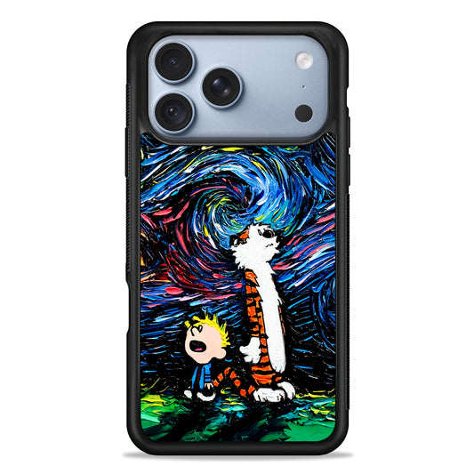Calvin and Hobbes Starry Night iPhone 18 Pro Case - iPhone 18 Pro Silicone Case