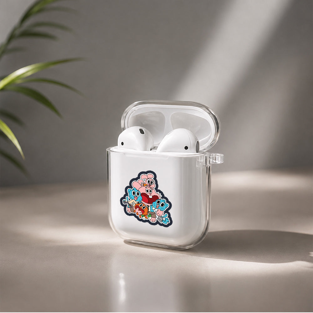 Gumball Watterson Family Protective Clear Case Cover For Apple Airpods | Soft Silicone AirPods 1 / 2 Case | Protective Cover