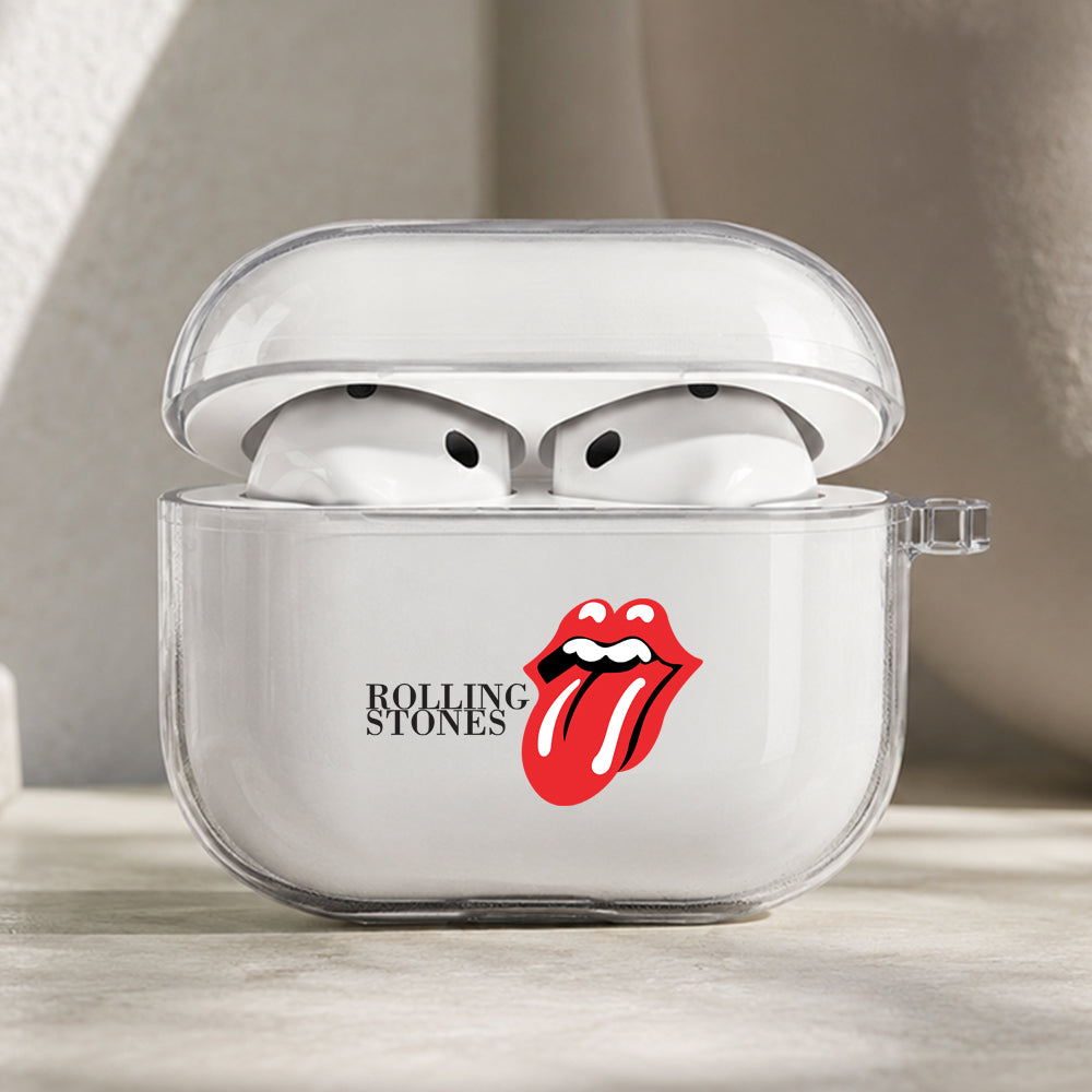 Rolling Stones Tongue and Lip Protective Apple AirPods Pro 3 Clear Case | Shockproof Cover