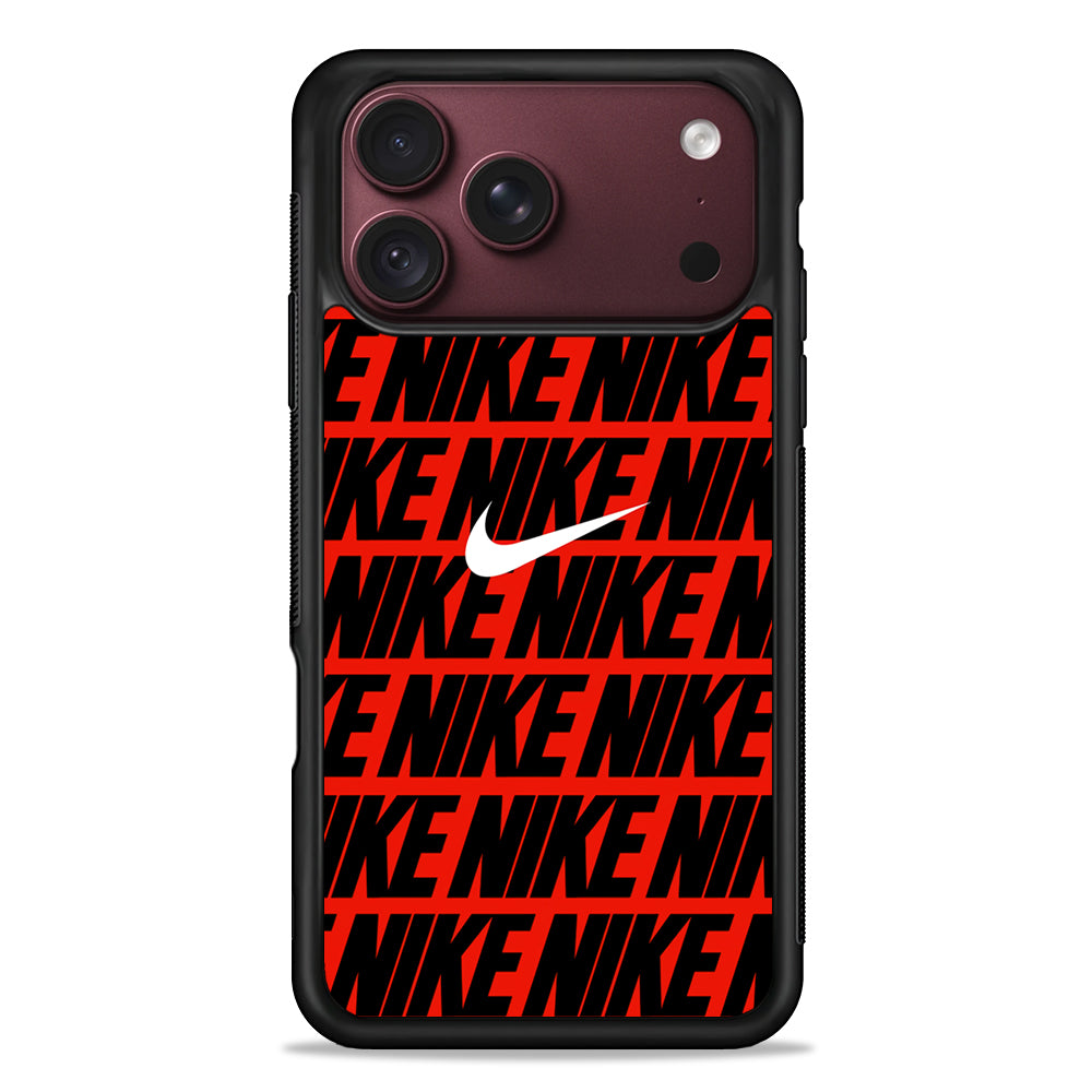 Nike in Red iPhone 18 Pro Max Case – Slim Silicone Protective Cover