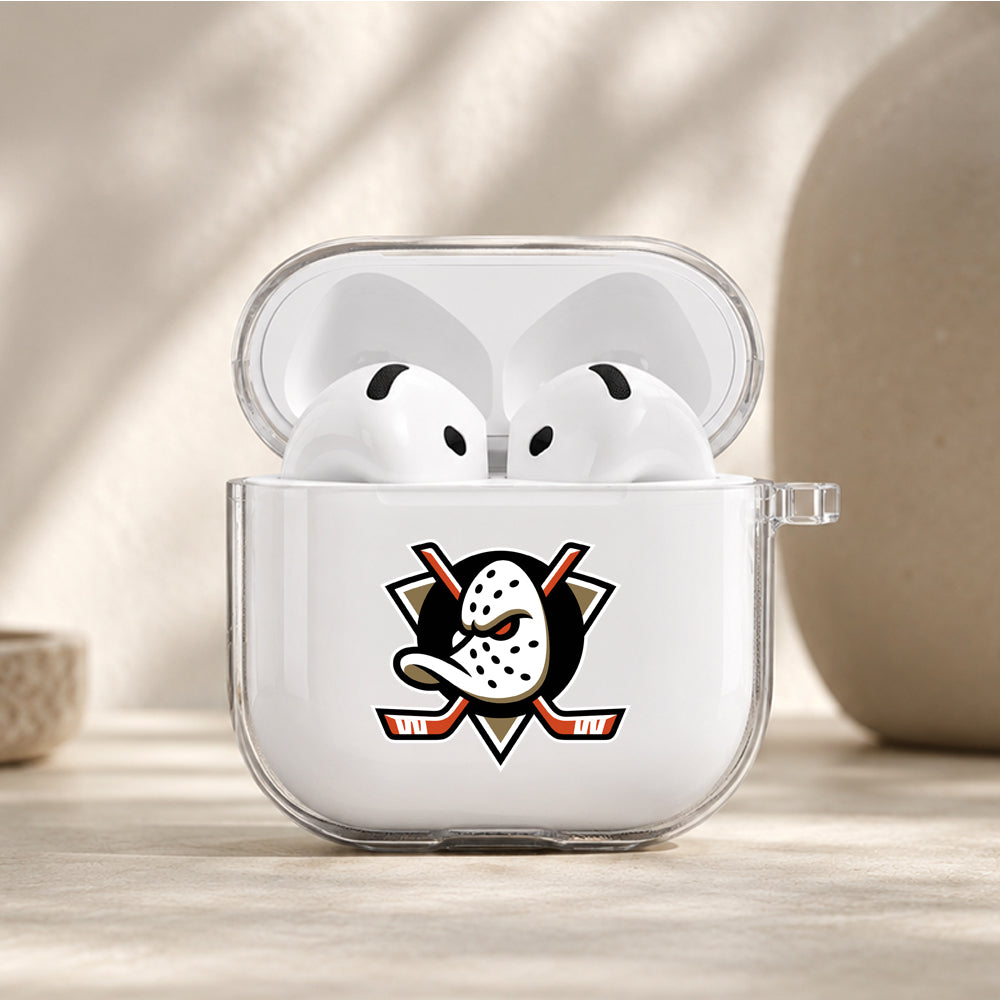 NHL Anaheim Ducks Logo Protective Apple Airpods 4 Clear Case - Durable Clear Protection