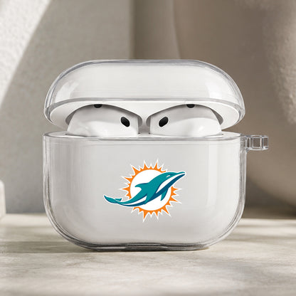 NFL Miami Dolphins Symbol Protective Apple AirPods Pro 3 Clear Case | Shockproof Cover