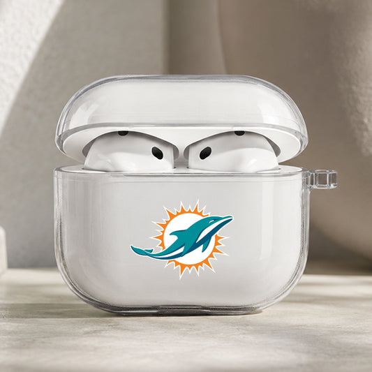 NFL Miami Dolphins Symbol Protective Apple AirPods Pro 3 Clear Case | Shockproof Cover