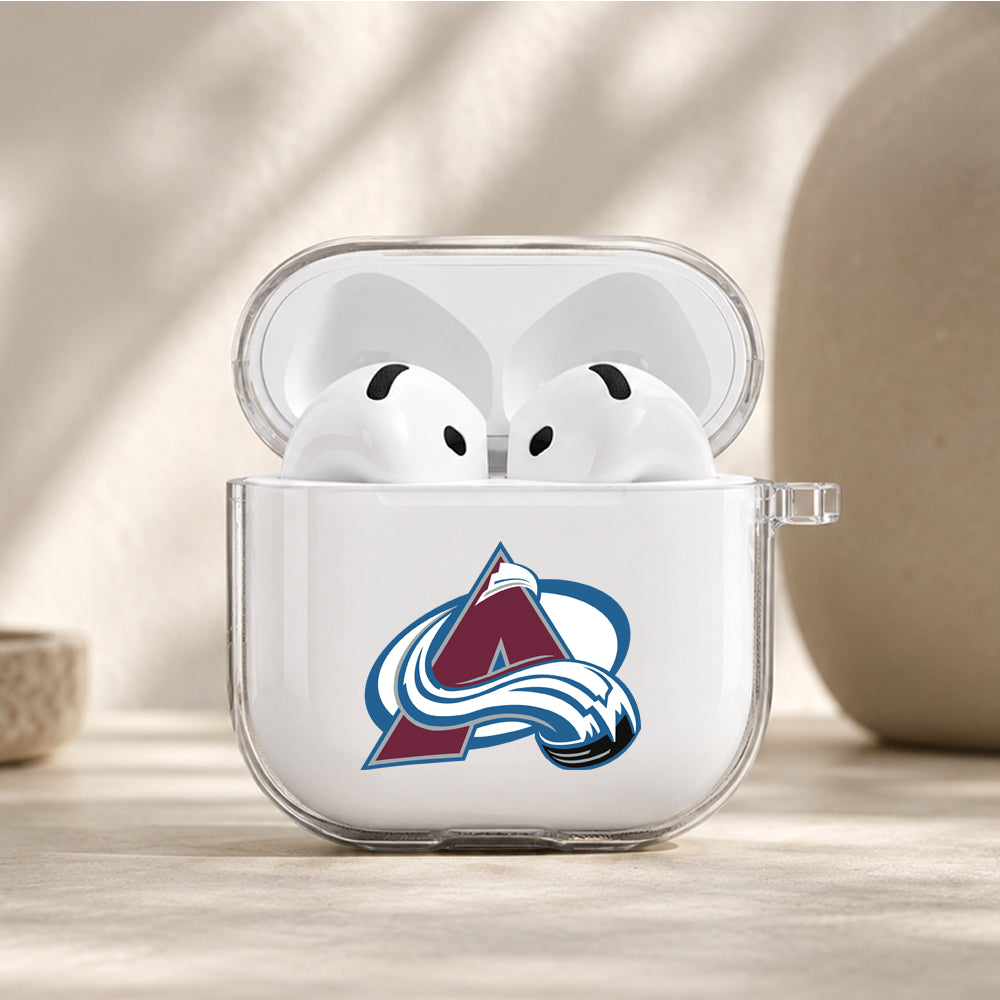 NHL Colorado Avalanche Logo Protective Apple Airpods 4 Clear Case - Durable Clear Protection