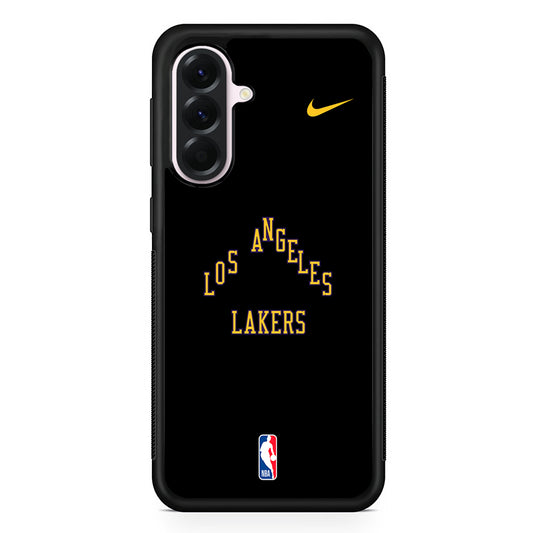NBA Los Angeles Lakers Black Nike Samsung Galaxy A56 Case | Samsung Galaxy A56 Protective Rubber Case