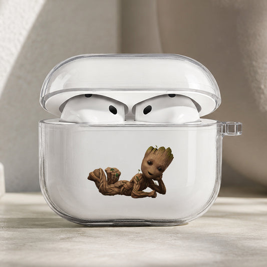 Baby Groot is Lying Down Protective Apple AirPods Pro 3 Clear Case | Shockproof Cover