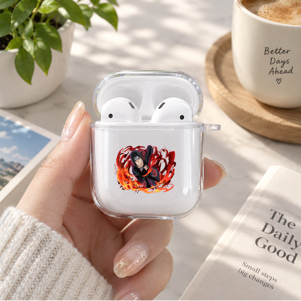 Itachi Uchiha Akatsuki Protective Clear Case Cover For Apple Airpods | Soft Silicone AirPods 1 / 2 Case | Protective Cover