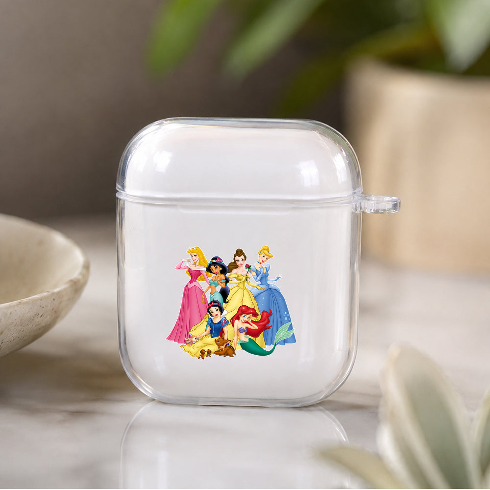 Disney Princess Protective Clear Case Cover For Apple Airpods | Soft Silicone AirPods 1 / 2 Case | Protective Cover