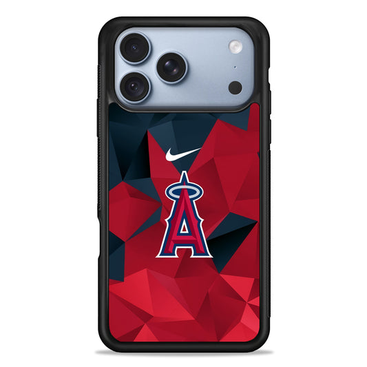 MLB Los Angeles Angels Polygonal Nike iPhone 18 Pro Case - iPhone 18 Pro Silicone Case