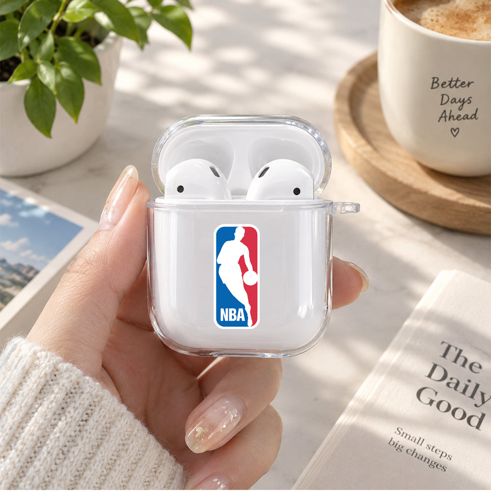 NBA Logo Protective Clear Case Cover For Apple Airpods | Soft Silicone AirPods 1 / 2 Case | Protective Cover