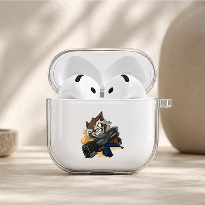 Rocket Raccoon Chibi Version Protective Apple Airpods 4 Clear Case - Durable Clear Protection