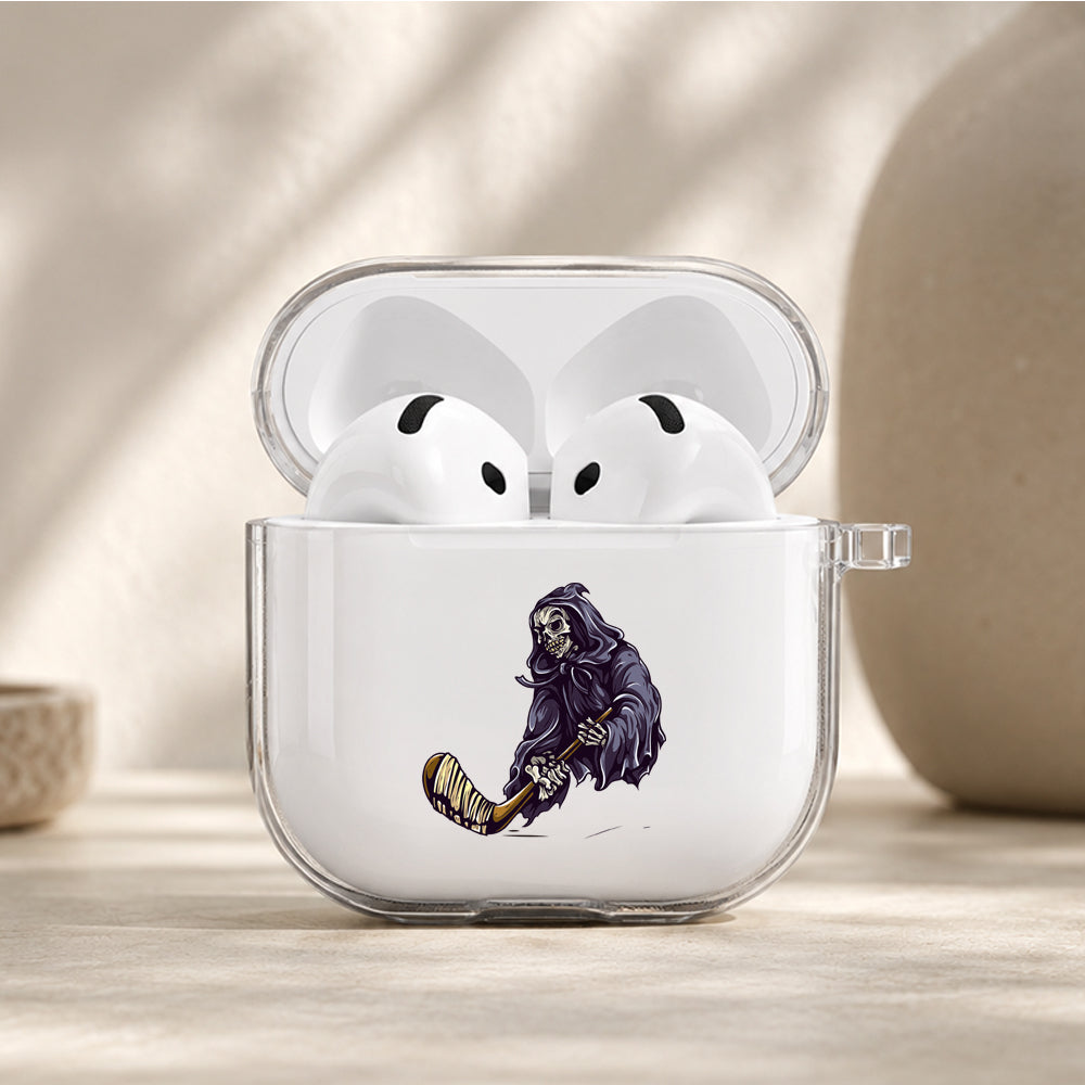 Angels of Death Ice Hockey Protective Apple Airpods 4 Clear Case - Durable Clear Protection