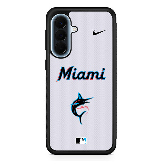 MLB Miami Marlins White Nike Samsung Galaxy A57 Case | Slim Samsung Galaxy A57 Protective Case