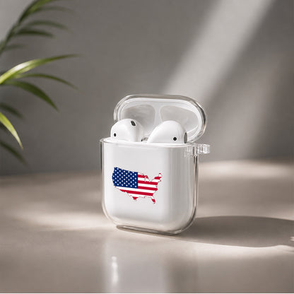 USA Country Protective Clear Case Cover For Apple Airpods | Soft Silicone AirPods 1 / 2 Case | Protective Cover
