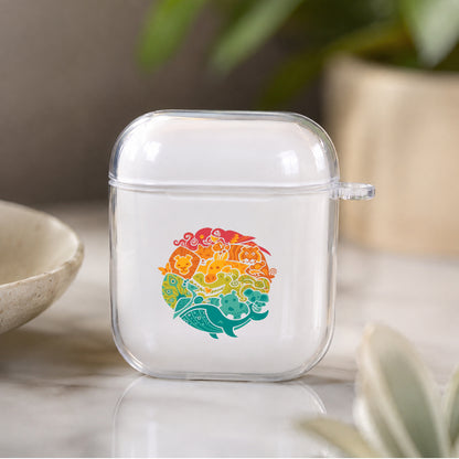 Collage of Nature Life Protective Clear Case Cover For Apple Airpods | Soft Silicone AirPods 1 / 2 Case | Protective Cover