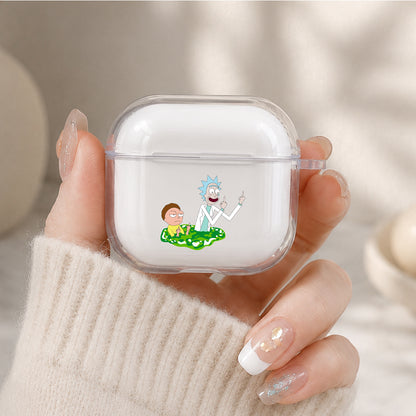 Rick and Morty Mock Protective Apple Airpods 4 Clear Case - Durable Clear Protection