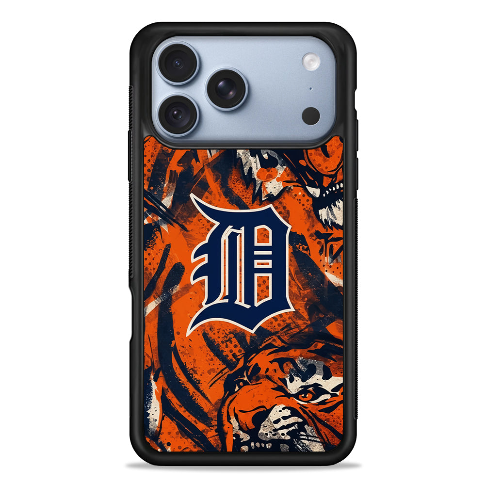 MLB Detroit Tigers Team Artwork iPhone 18 Pro Case - iPhone 18 Pro Silicone Case