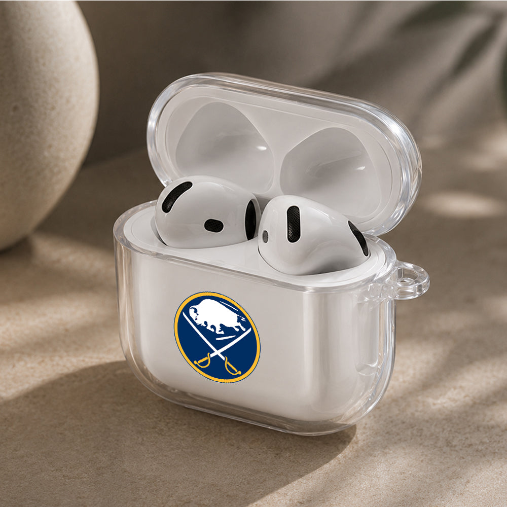 NHL Buffalo Sabres Logo Protective Apple Airpods 4 Clear Case - Durable Clear Protection