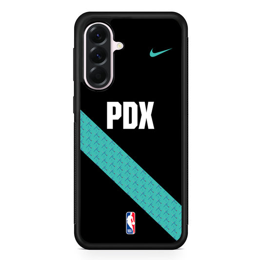 NBA Portland Trail Blazers Black Nike Samsung Galaxy A56 Case | Samsung Galaxy A56 Protective Rubber Case