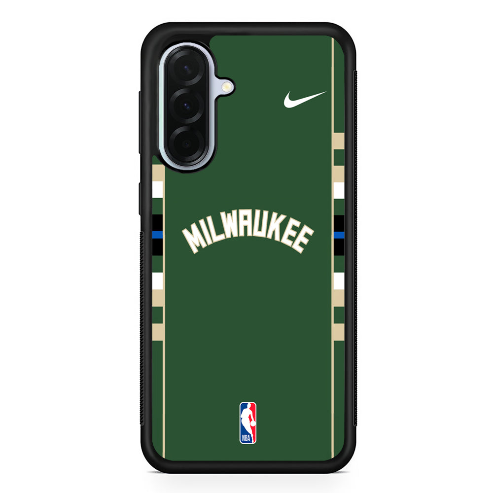 NBA Milwaukee Bucks Green Nike Samsung Galaxy A36 Case | Durable Samsung Galaxy A36 Protective Case