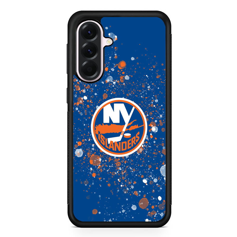 NHL New York Islanders Abstract Samsung Galaxy A56 Case | Samsung Galaxy A56 Protective Rubber Case