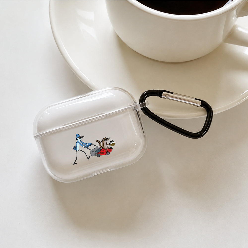Mordecai and Rigby Protective Apple AirPods Pro 3 Clear Case | Shockproof Cover