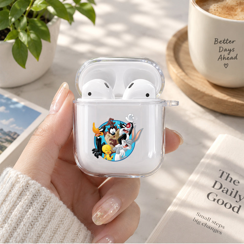 The Looney Tunes Family Protective Clear Case Cover For Apple Airpods | Soft Silicone AirPods 1 / 2 Case | Protective Cover