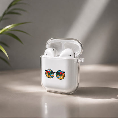 Glasses on Nature Vacation Protective Clear Case Cover For Apple Airpods | Soft Silicone AirPods 1 / 2 Case | Protective Cover