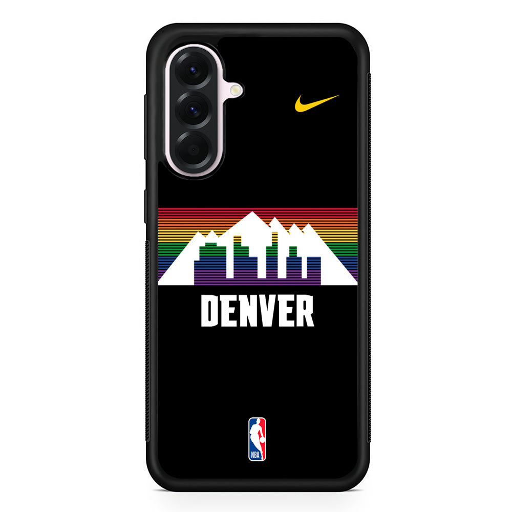 NBA Denver Nuggets Black Nike Samsung Galaxy A56 Case | Samsung Galaxy A56 Protective Rubber Case