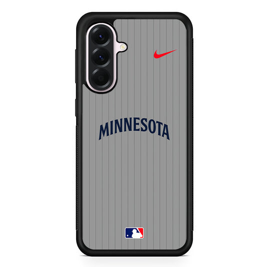 MLB Minnesota Twins Gray Nike Samsung Galaxy A56 Case | Samsung Galaxy A56 Protective Rubber Case
