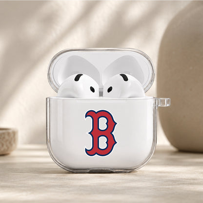 MLB Boston Red Sox Logo Protective Apple Airpods 4 Clear Case - Durable Clear Protection
