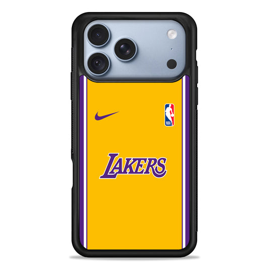NBA Los Angeles Lakers Yellow Nike iPhone 18 Pro Case - iPhone 18 Pro Silicone Case