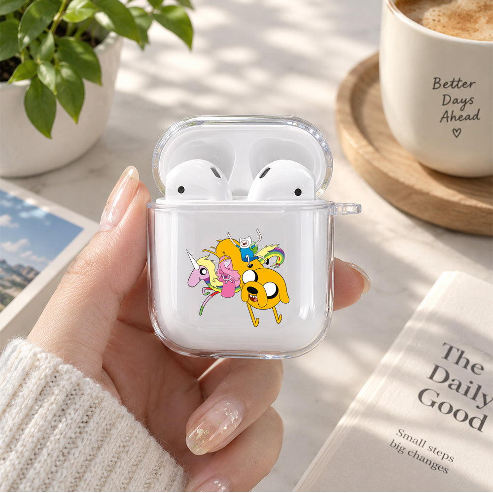Adventure Time with Finn & Jake Protective Clear Case Cover For Apple Airpods | Soft Silicone AirPods 1 / 2 Case | Protective Cover