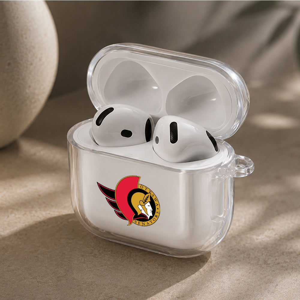 NHL Ottawa Senators Logo Protective Apple Airpods 4 Clear Case - Durable Clear Protection