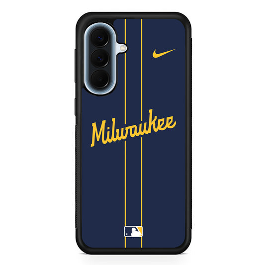 MLB Milwaukee Brewers Navy Nike Samsung Galaxy A57 Case | Slim Samsung Galaxy A57 Protective Case