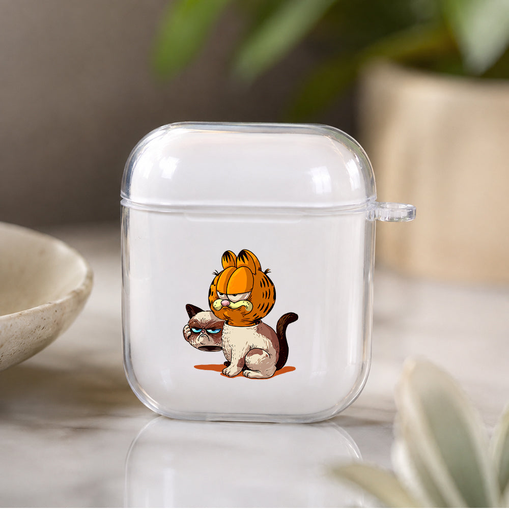 Garfield Appier Fierce Protective Clear Case Cover For Apple Airpods | Soft Silicone AirPods 1 / 2 Case | Protective Cover