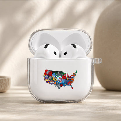 NBA Club Map Protective Apple Airpods 4 Clear Case - Durable Clear Protection
