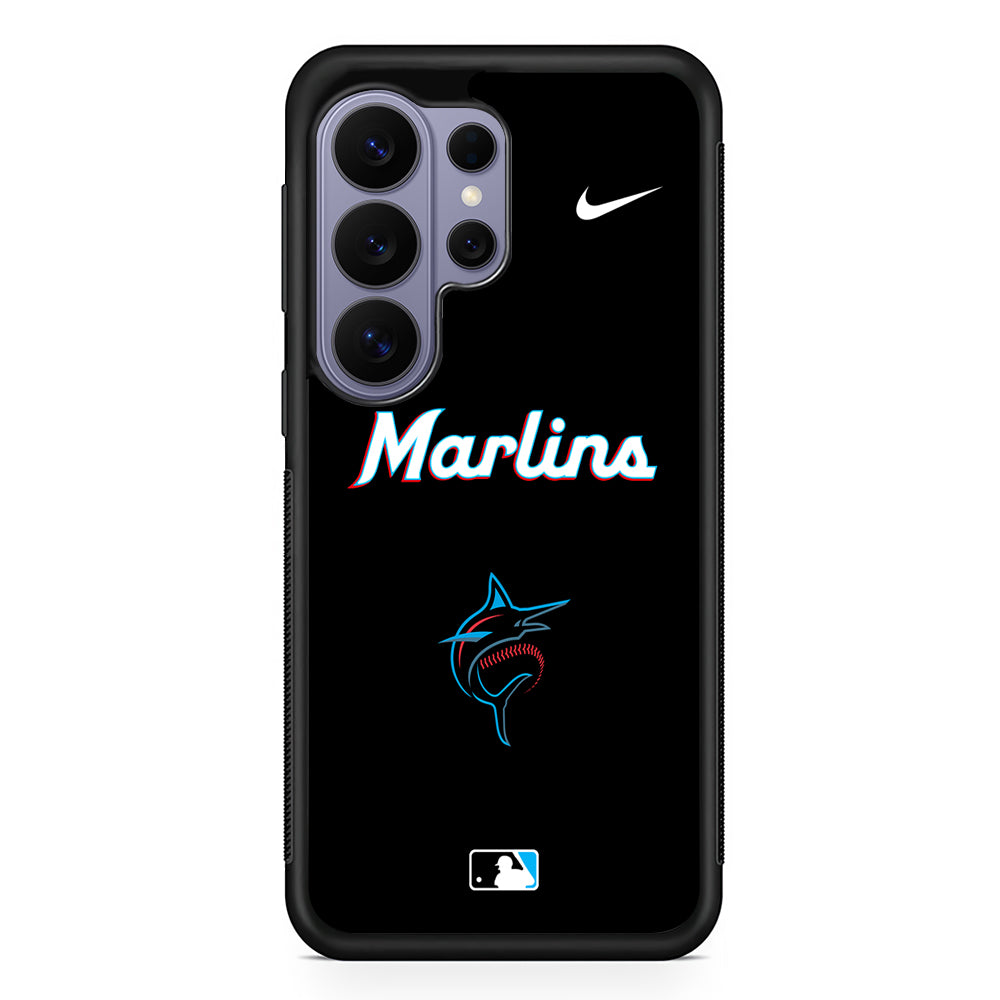 MLB Miami Marlins Black Nike Samsung Galaxy S26 Ultra Case | Slim Durable Protective Cover