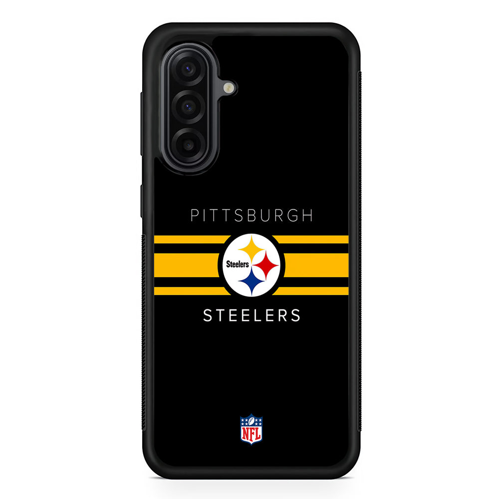 NFL Pittsburgh Steelers Yellow Stripe Samsung Galaxy A17 Case | Durable Rubber Samsung Galaxy A17 Phone Case
