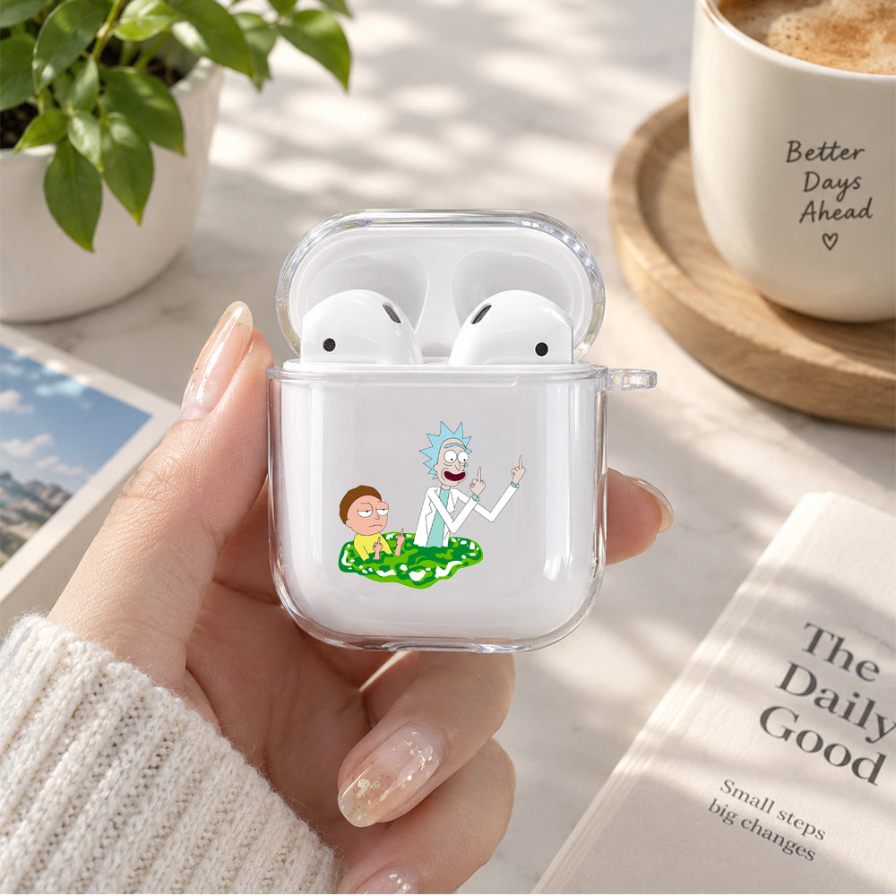 Rick and Morty Insulting Protective Clear Case Cover For Apple Airpods | Soft Silicone AirPods 1 / 2 Case | Protective Cover