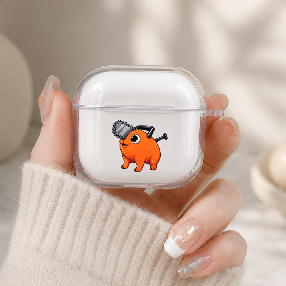Pochita Cute Chainsaw Smile Protective Apple Airpods 4 Clear Case - Durable Clear Protection