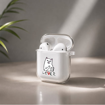 Lover not Loser Cat Protective Clear Case Cover For Apple Airpods | Soft Silicone AirPods 1 / 2 Case | Protective Cover