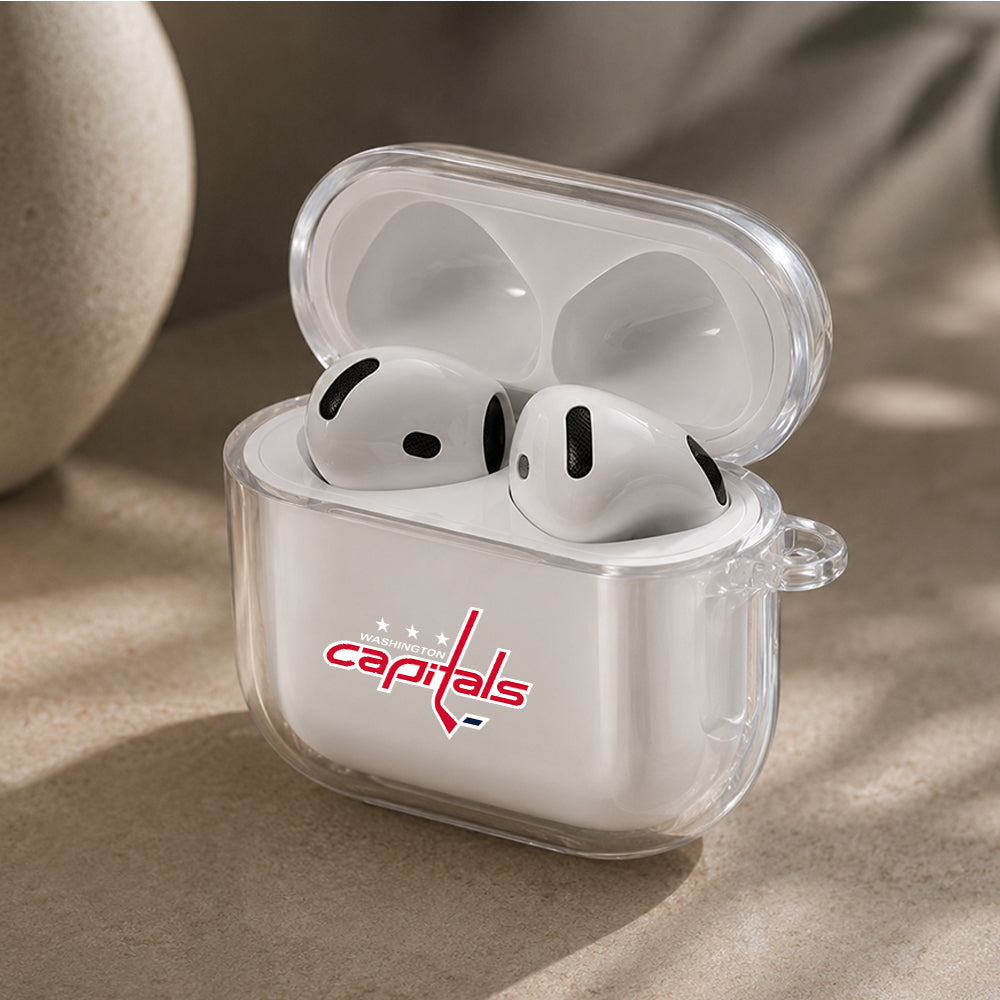 NHL Washington Capitals Logo Protective Apple Airpods 4 Clear Case - Durable Clear Protection