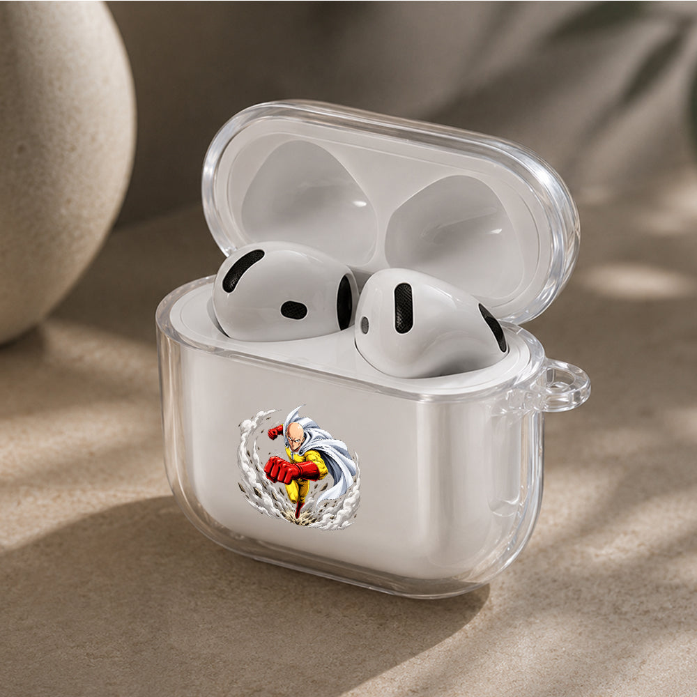 Saitama Ultimate One Punch Protective Apple Airpods 4 Clear Case - Durable Clear Protection