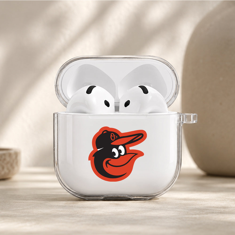 MLB Baltimore Orioles Logo Protective Apple Airpods 4 Clear Case - Durable Clear Protection