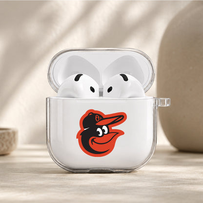 MLB Baltimore Orioles Logo Protective Apple Airpods 4 Clear Case - Durable Clear Protection
