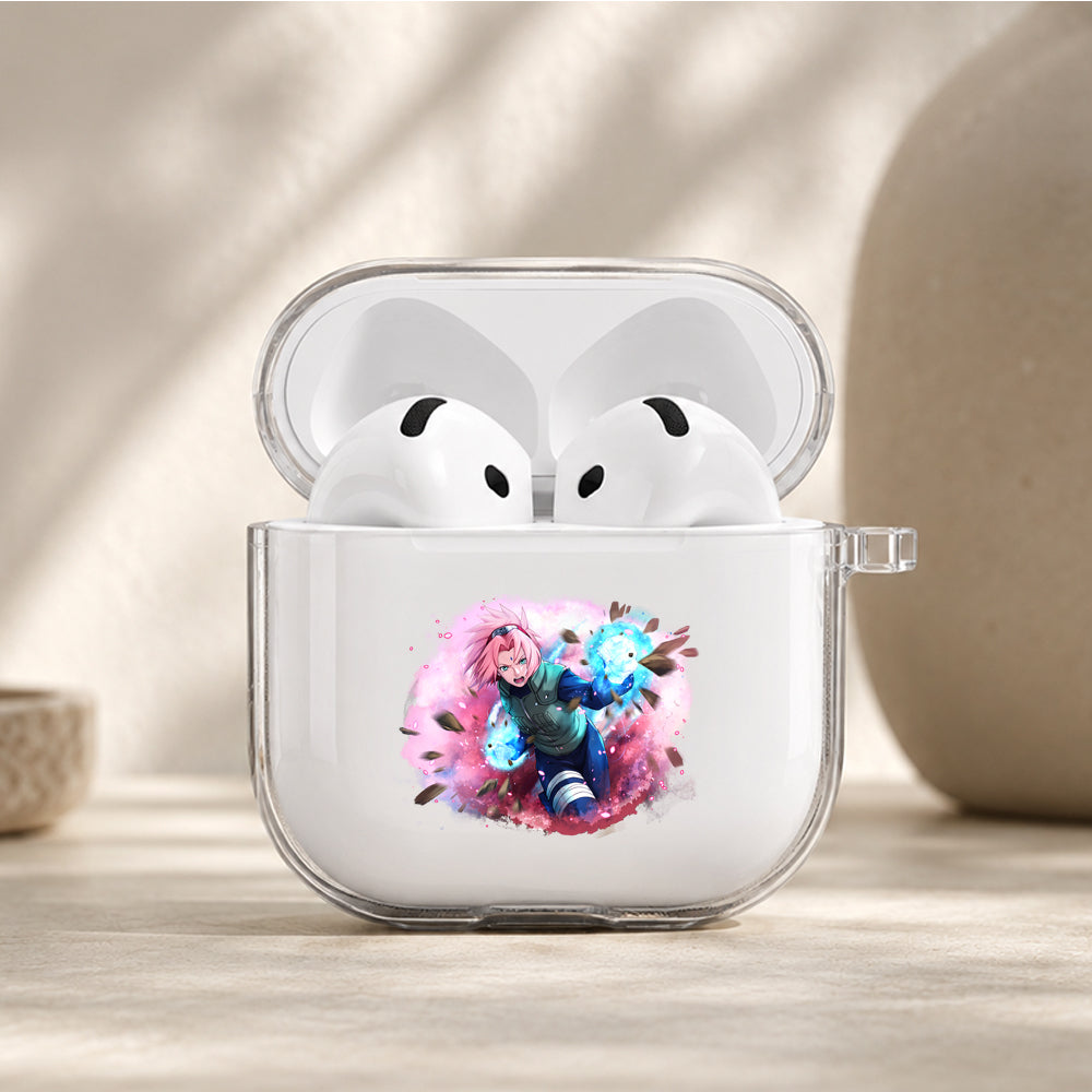 Sakura Haruno War Stance Protective Apple Airpods 4 Clear Case - Durable Clear Protection