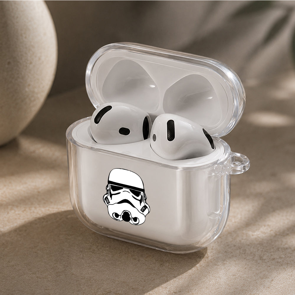 Star Wars Stormtrooper Face Protective Apple Airpods 4 Clear Case - Durable Clear Protection